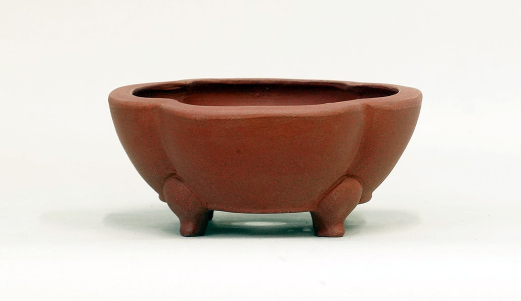 Eimei Unglazed Bonsai Pot with Lotus Shape 5.1"(13cm) E628 +++ Shipping Free