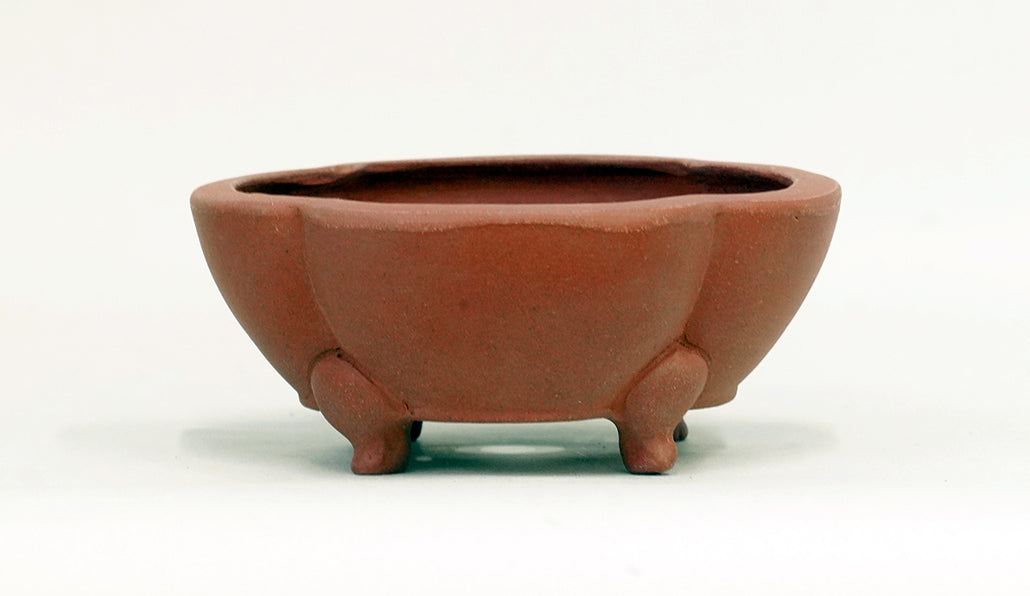 Eimei Unglazed Bonsai Pot with Lotus Shape 5.1"(13cm) E628 +++ Shipping Free