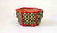 Kei Hexagonal Bonsai Pot with Yellow & Blue checkered pattern 3.5"(9cm) +++Shipping Free