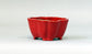 Kei Flower Shaped Bonsai Pot in vermilion 83.3"(.5cm) K017 +++ Shipping Free　　
