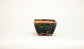 Kei Square Bonsai Pot with Seigaiha pattern in Oribe Glaze 2.7"(6.8cm) K022 +++Shipping Free
