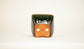 Kei Square Bonsai Pot with Seigaiha pattern in Oribe Glaze 2.7"(6.8cm) K022 +++Shipping Free