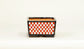 Kei Square Bonsai Pot with White & Red checkered pattern 2.9"(7.6cm) K026 +++Shipping Free