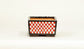 Kei Square Bonsai Pot with White & Red checkered pattern 2.9"(7.6cm) K026 +++Shipping Free