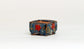 Kei Mini square bonsai pot featuring red floral reliefs 1.38"(3.5cm) K040
