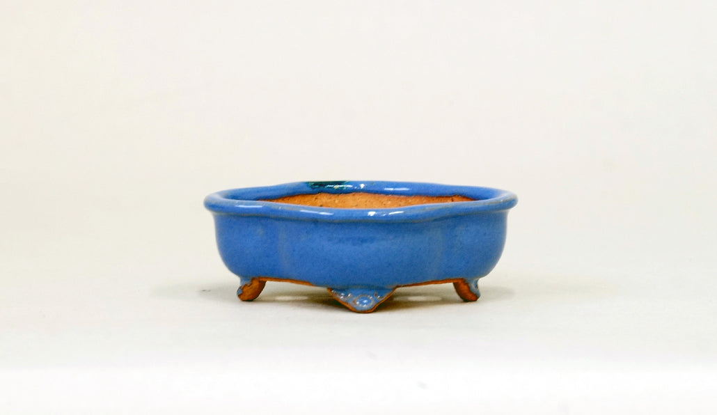 Kei Mokkou-Style Mini Bonsai Pot in Blue 3.06"(7.8cm) K029