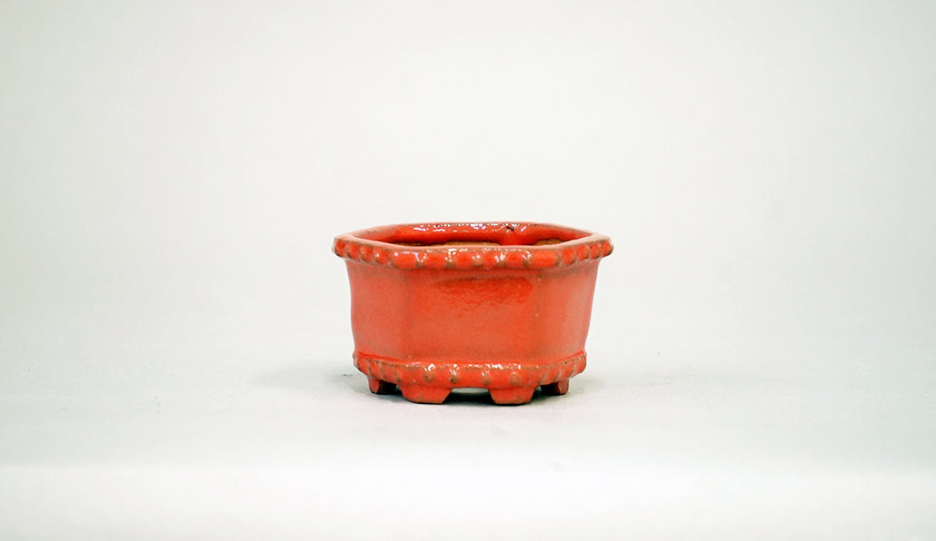 Kei Hexagonal Bonsai Pot in Pink 2.36"(6cm) K037