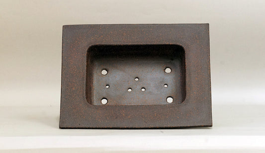 Sampo Unglazed Bonsai Pot with Wide Rim, Cloud Feet 9.4"(24cm) S019