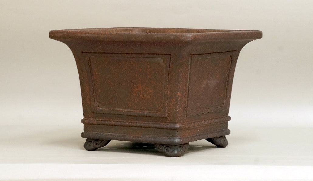 Sampo Square Bonsai Pot with Lines 8.5"(21.5cm) S020