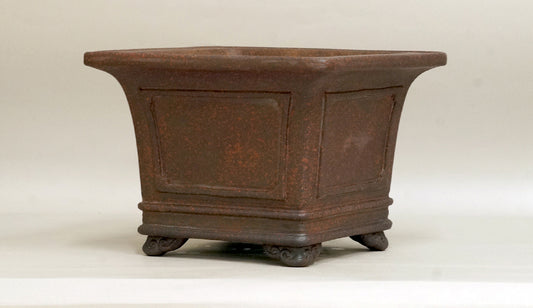 Sampo Square Bonsai Pot with Lines 8.5"(21.5cm) S020