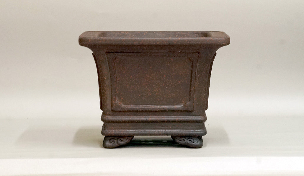 Sampo Square Bonsai Pot with Lines 7.3"(18.5cm) S021