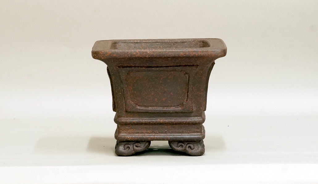 Sampo Square Bonsai Pot with Lines 5.3"(13.5cm) S022