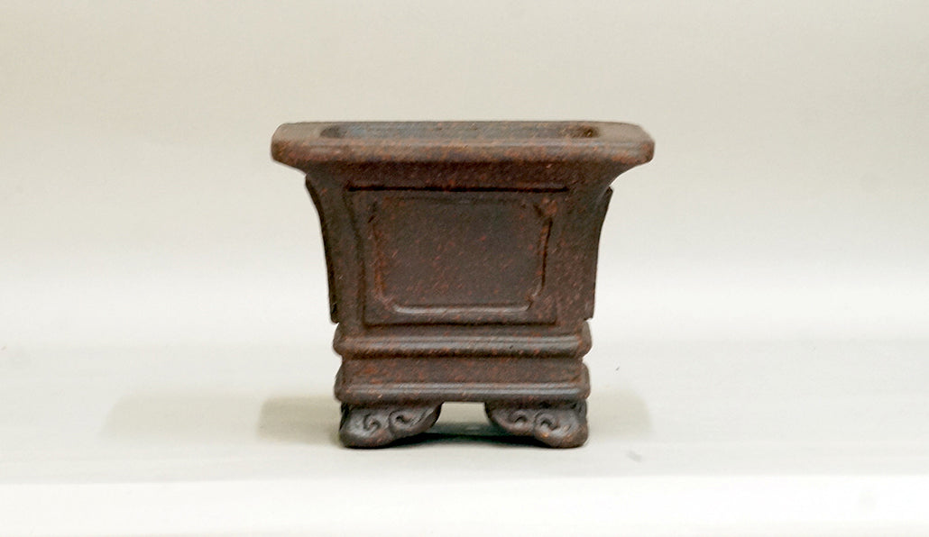 Sampo Square Bonsai Pot with Lines 5.3"(13.5cm) S022