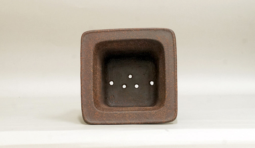 Sampo Square Bonsai Pot with Lines 5.3"(13.5cm) S022