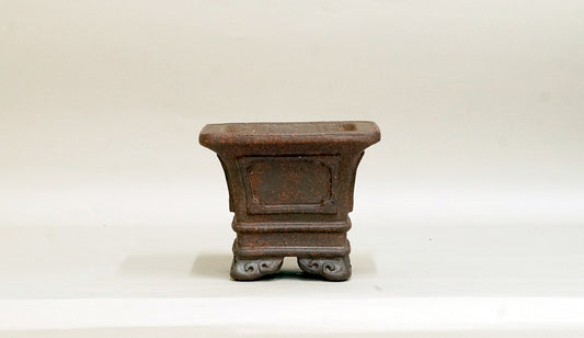 Sampo Square Bonsai Pot with Lines 4.8"(12.2cm) S023