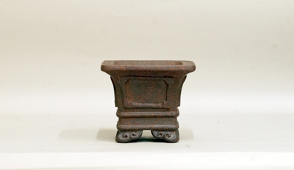 Sampo Square Bonsai Pot with Lines 4.8"(12.2cm) S023