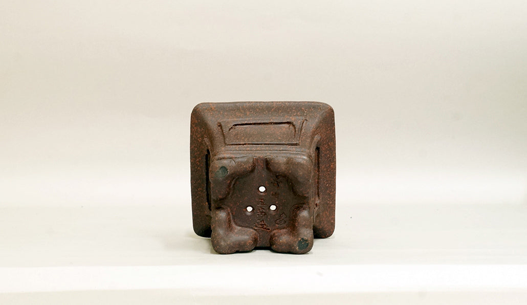 Sampo Square Bonsai Pot with Lines 4.8"(12.2cm) S023