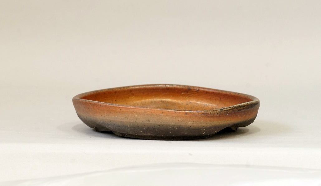 Toji Wood-Fired Shallow Bonsai Pot 5.5"(14cm) T031  +++ Shipping Free