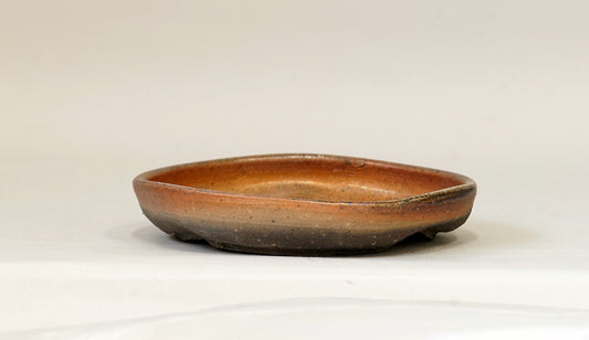Toji Wood-Fired Shallow Bonsai Pot 5.5"(14cm) T031  +++ Shipping Free
