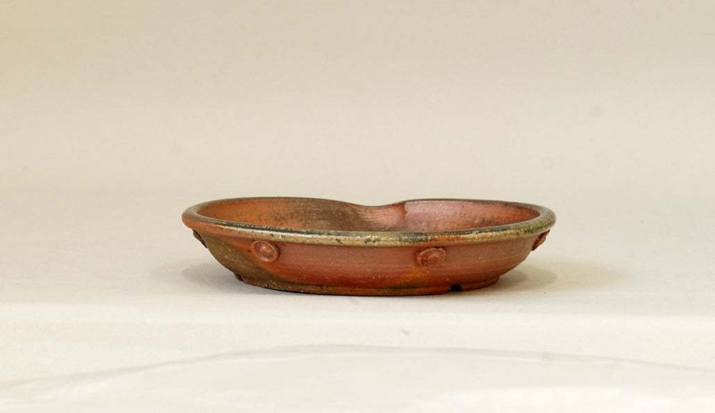 Toji Wood-Fired Shallow Bonsai Pot 5.6"(14.3cm) T032  +++ Shipping Free