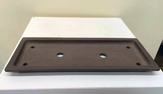 YAMAAKI  Unglazed Elongated Rectangule Bonsai Pot 15.9"(40.5cm) YA001