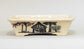 Painted Bonsai Pot with Scenery of Old Japanese House by Bunzan 8.5"(21.7cm)B080 +++ Shipping Free　