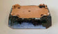 Running White! Rectangle Bonsai Pot in Green & Blue Glaze by Shuuhou 10"(27cm)
