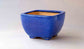 Eimei Square Bonsai Pot in Blue with Purple Crystals +++Shipping Free!