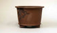 Eimei Tube type Unglazed Bonsai Pot with Worm-Eaten Design  5"(13cm)+++ Shipping Free