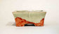 Gassan Rectangle Bonsai Pot with Red Painting 3.5"(9cm) ++Shipping Free!
