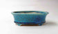 Juko Oval Bonsai Pot in Blue Oribe Glaze