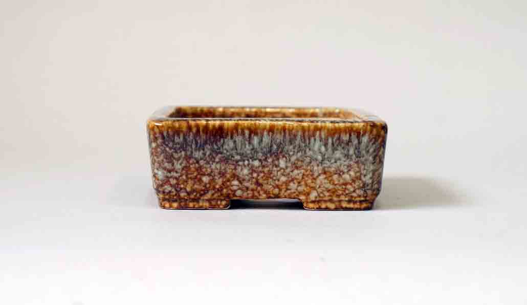 Koyo Rectangle Bonsai Pot in Namako Glaze