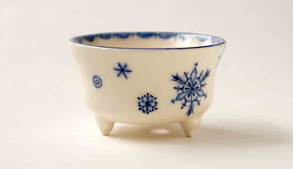Mayu Round Bonsai Pot with Snow Crystal+++Shipping Free