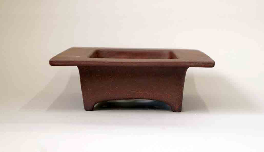 Sampo Unglazed Bonsai Pot with Wide Rim, Arch Feet 16.7"(24.5cm)