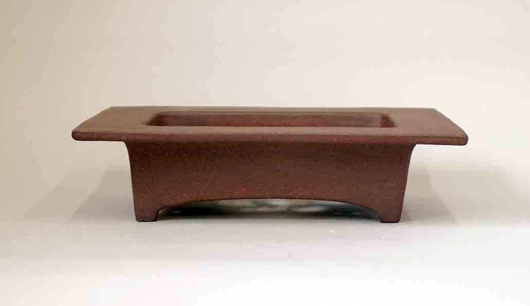 Sampo Unglazed Bonsai Pot with Wide Rim, Arch Feet 16.7"(24.5cm)