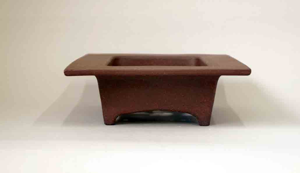 Sampo Unglazed Bonsai Pot with Wide Rim, Arch Feet 9.6"(24.5cm)